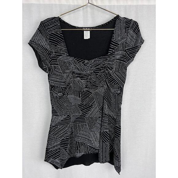 Vintage MSK Top Y2K Babydoll Metallic Glitter Whimsigoth Fairy Going Out Holiday - Picture 1 of 5